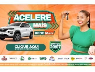 Banner da Promoção Acelere Mais Rede Mais Minimercado em Sergipe, com informações de como participar do sorteio.