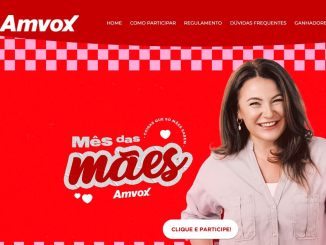 Site da Promoção Mês das Mães Amvox, com informações sobre a promoção.