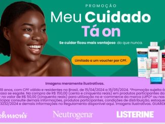 Banner Promoção Meu Cuidado Tá ON Listerine, Carefree, Neutrogena, Desitin, Hipoglos etc
