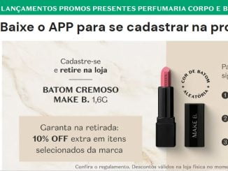 Tela do site da Amostra Grátis Batom Cremoso Make B Boticário
