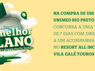 Tela do site da Promoção Unimed Rio Preto e Região O Melhor Plano é o que te leva mais longe, mecânica e prêmios da campanha promocional.