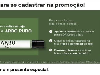 Tela do anúncio com o cartaz da Promoção de Amostra Grátis Boticário Arbo Puro Miniatura 10ml