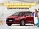 Anúncio da Chevrolet oferecendo check-up gratuito de 30 itens e a chance de ganhar um Onix 0 km. Promoção válida de 13 a 23 de junho.