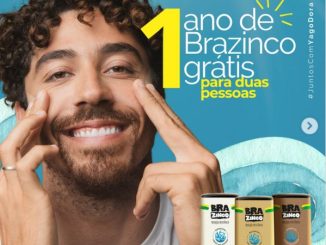Cartaz da Promoção 1 ano de Protetor Solar Brazinco Grátis, em seu perfil oficial do Instagram.