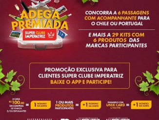 Anúncio da promoção "Adega Premiada" do Supermercado Imperatriz, com informações sobre prêmios, período de participação e condições.