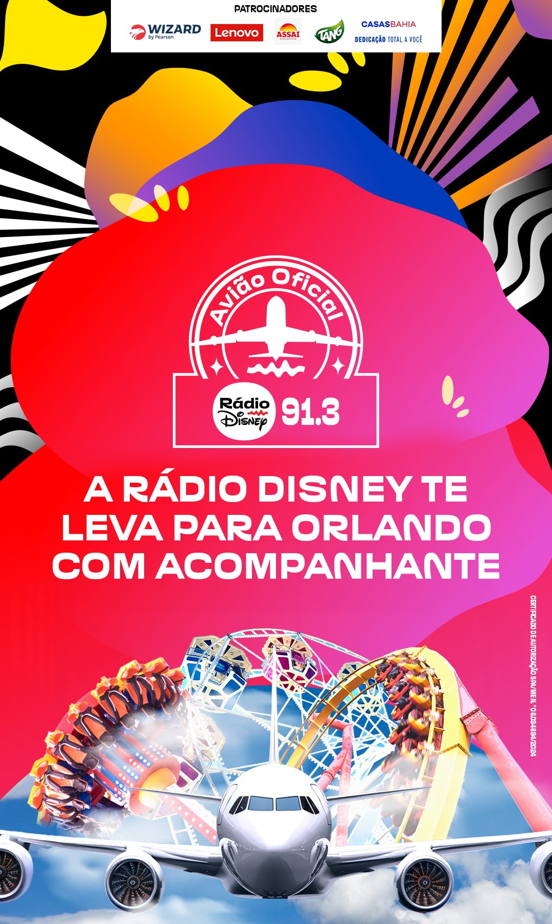 Concurso Avião da Rádio Disney: Viagem para Orlando!