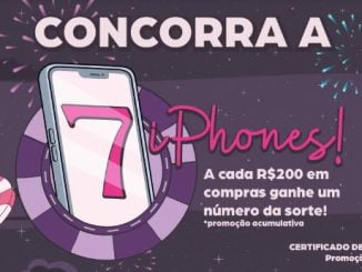 Tela com o cartaz de anúncio da Promoção de Aniversário dos 7 anos da Me.Linda, loja online de cosméticos, maquiagem, perfumes, etc.