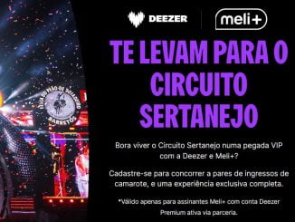 Uma explosão de música e emoção te espera no Circuito Sertanejo! Assinantes Meli+ com Deezer Premium concorrem a ingressos de camarote e uma experiência exclusiva. Não perca essa chance!