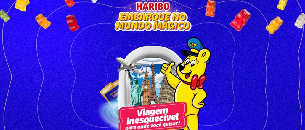 Promoção Haribo Embarque no Mundo Mágico com a Mala Recheada de Prêmios Cartaz com anúncio da Promoção Haribo Embarque no Mundo Mágico com a Mala Recheada de Prêmios.