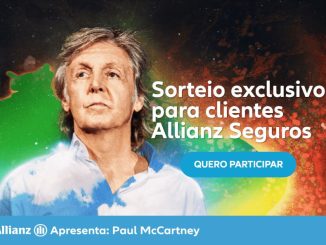 Anúncio da Allianz Seguros com a promoção "Bora pro Show Allianz", oferecendo um sorteio exclusivo para clientes, com o prêmio de um par de ingressos para o show do Paul McCartney.