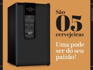 Anúncio de promoção para o Dia dos Pais nas lojas Leve, Levesports e Leve Decor. A cada R$100 em compras, ganhe um cupom para concorrer a 5 cervejeiras.