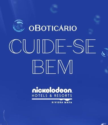 Tela do cartaz do anúncio da Promoção O Boticário e Bob Esponja Nickelodeon.