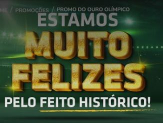 Anúncio da Cinesystem em fundo verde escuro com letras douradas que diz: "Estamos muito felizes pelo feito histórico! Se você se chama Rebeca ou Beatriz não paga ingresso na Cinesystem até domingo!". Há também o logo da Cinesystem e um texto menor em branco com informações adicionais.