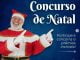 Um homem vestido de Papai Noel está sorrindo e apontando com os dedos. Ele usa um traje vermelho com detalhes dourados e brancos. Ao lado, lê-se "Concurso de Natal" e uma mensagem incentivando a participação para concorrer a prêmios incríveis. No fundo azul escuro, há a hashtag #NatalSupremo2024 e a marca "PUBLICAÇÃO OFICIAL" no canto inferior direito.