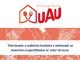 Banner do Concurso de Receitas Vizinhas UAU Ingleza. O logotipo apresenta uma casa estilizada com um garfo e uma colher. Abaixo, uma faixa laranja com ilustrações de alimentos e utensílios de cozinha. A frase "Valorizando a culinária brasileira e celebrando as memórias compartilhadas ao redor da mesa" está centralizada.