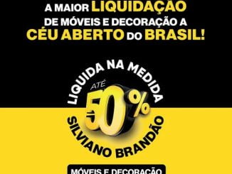 Anúncio da "Liquida na Medida" da Silviano Brandão, com até 50% de desconto em móveis e decoração, de 10 a 18 de agosto.