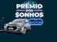 Uma imagem promocional com fundo preto mostrando um carro Hyundai HB20 prateado e uma scooter elétrica branca como prêmios da promoção "Prêmio dos Sonhos" da Baston e Supermercados Bahamas em Minas Gerais.