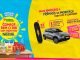 Imagem promocional da campanha "Comece bem o dia com Nestlé" do Comercial Esperança. Uma variedade de produtos Nestlé, como Nescau, Nesquik e Leite Moça, está disposta ao redor de um carro Citroën C3 Live prateado e vários skates coloridos. O texto destaca a chance de ganhar prêmios instantâneos de até R$200 em vale-compras e concorrer ao sorteio de um Citroën C3 0km e 22 skates.
