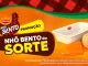 Anúncio com o cartaz da Promoção Seara Nhô Bento da Sorte, com raspadinha e distribuição de brindes de utilidades domésticas.