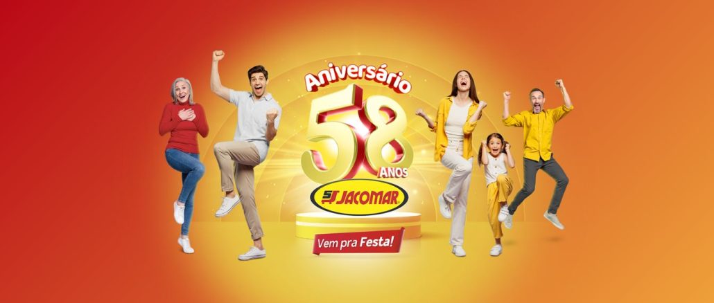 Aniversário 58 anos Jacomar Supermercados no Paraná Aniversário 58 anos Jacomar Supermercados no Paraná: 186 vale-compras de até 500,00 reais e 558 supercombos Churrascão!