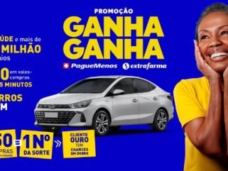 Promoção Ganha-Ganha PagueMenos e Extrafarma, concorra 500 reais em vale-compras a cada 15 minutos, e dois carros Hyundai HB20.