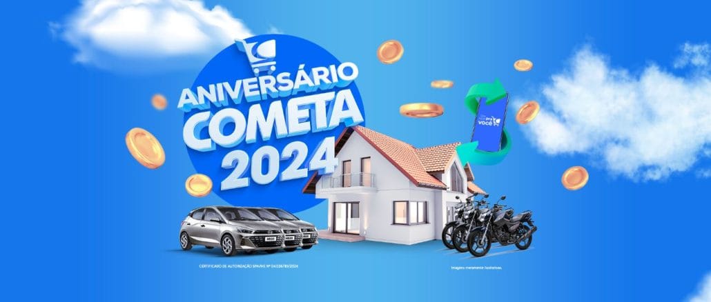 Aniversário Cometa Supermercados 2024 no Ceará Aniversário Cometa Supermercados 2024 no Ceará: Concorra 3 carros, 3 motos e mais!