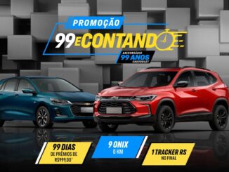 Promoção 99 e Contando Chevrolet: Concorra 999 prêmios de 999 reais, e 9 GM Onix 0km, além de uma SUV Tracker.