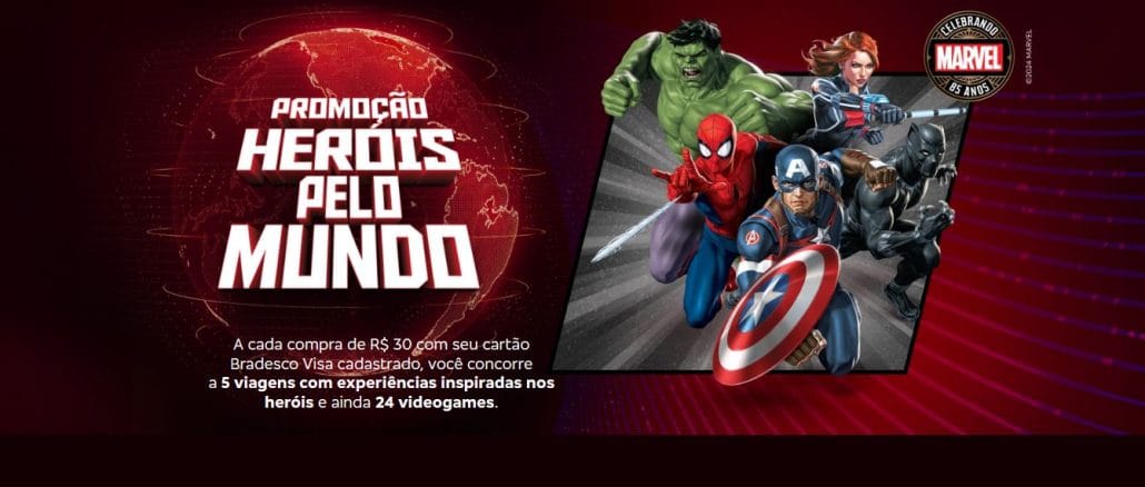 Promoção Bradesco Heróis pelo Mundo Promoção Bradesco Heróis pelo Mundo: Use seu cartão, concorra viagens.