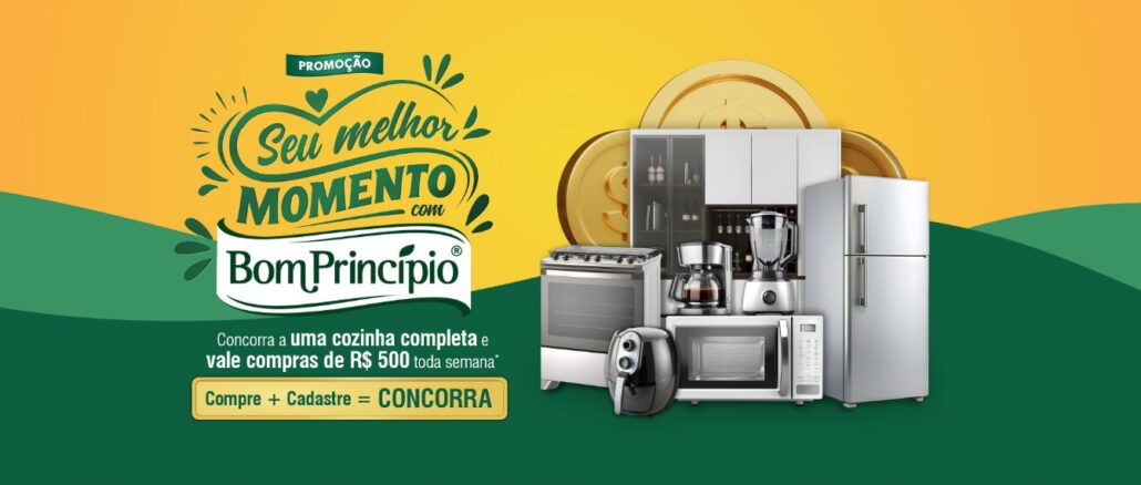 Promoção Seu Melhor Momento com Bom Princípio Alimentos Promoção Seu Melhor Momento com Bom Princípio Alimentos: Concorra eletrodomésticos e eletro portáteis.