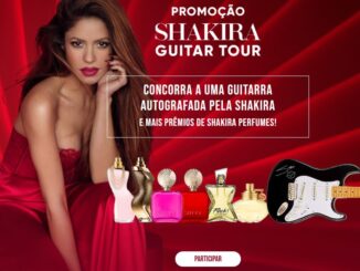Promoção Shakira Guitar Tour: Concorra guitarra autografada pela cantora, e perfumes dela.