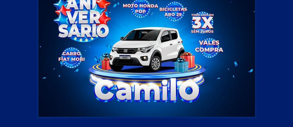 Aniversário Camilo Supermercados no Paraná Aniversário Camilo Supermercados no Paraná: Concorra carro e vales.