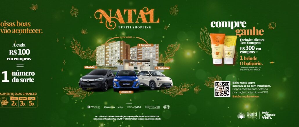 Natal Buriti Shopping 2024 - Sorteio Apartamento no Residencial Maraville Parque das Nações Natal Buriti Shopping 2024: Sorteio Apartamento no Residencial Maraville Parque das Nações