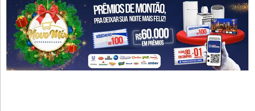 Novo Mix Supermercados - Prêmios de Montão na Bahia Novo Mix Supermercados - Prêmios de Montão na Bahia: Concorra 60 mil reais na premiação.