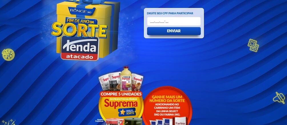 Promoção Bunge Fim de Ano da Sorte no Tenda Atacado Promoção Bunge Fim de Ano da Sorte no Tenda Atacado: Compre Suprema, e concorra masseira e fornos de pizza.