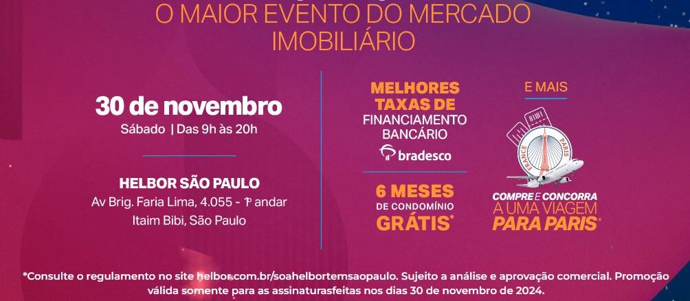 Promoção Só a Helbor Tem em São Paulo - Concorra viagem Paris Promoção Só a Helbor Tem em São Paulo: Concorra viagem para Paris