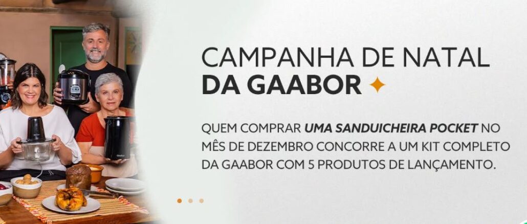 Campanha de Natal Gaabor: Compre sanduicheira e concorra kit de produtos da marca.
