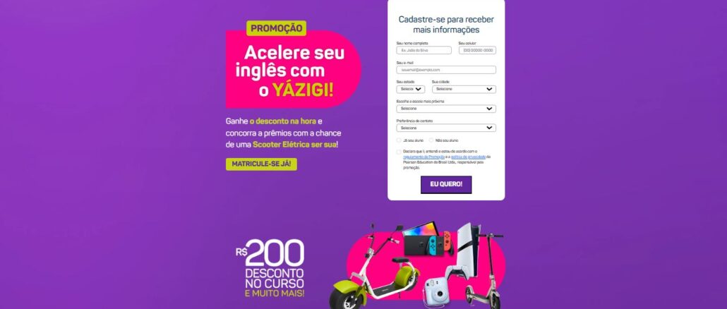 Promoção Acelere seu Inglês com Yázigi