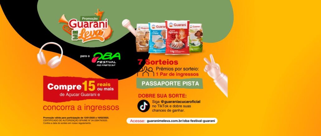 Promoção Guarani me Leva Oba Festival Ouro Preto