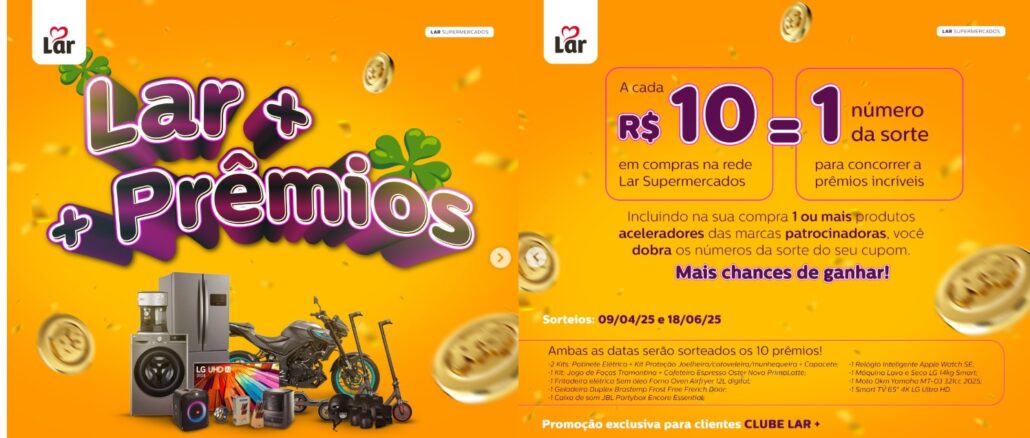 Promoção LAR Mais Prêmios - Supermercados no Paraná Promoção LAR Mais Prêmios - Supermercados no Paraná, participe e concorra!