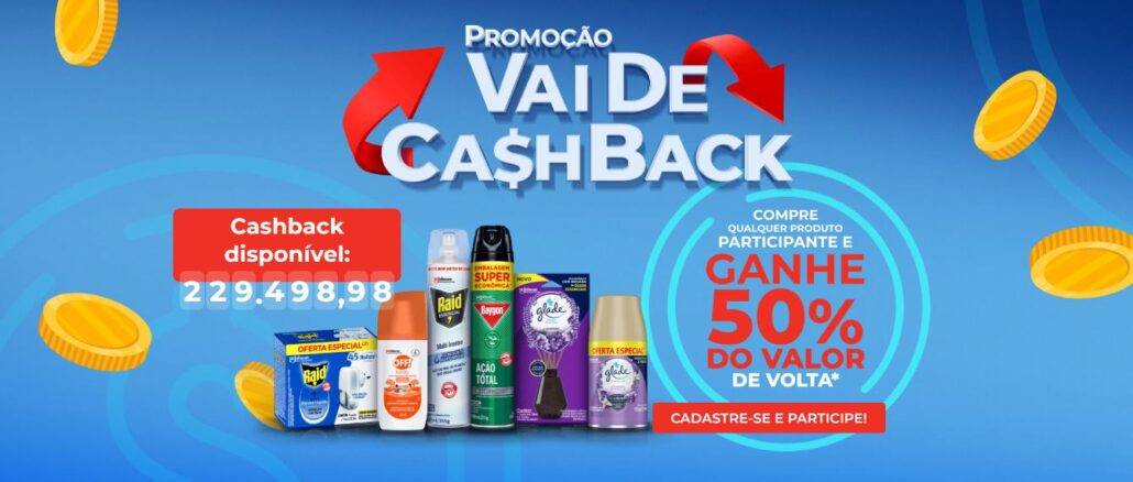 Promoção Vai de Cashback SC Johnson - Raid, Off, Glade e Baygon Promoção Vai de Cashback SC Johnson: Raid, Off, Glade e Baygon.