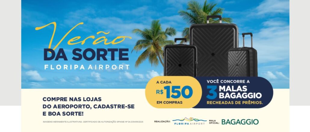 Promoção Verão da Sorte Floripa Airport Promoção Verão da Sorte Floripa Airport: Concorra malas Bagaggio