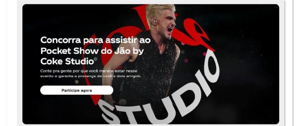 Promoção Coke Studio Jão Promoção Coke Studio Jão: Concorra ingressos para um pocket show!