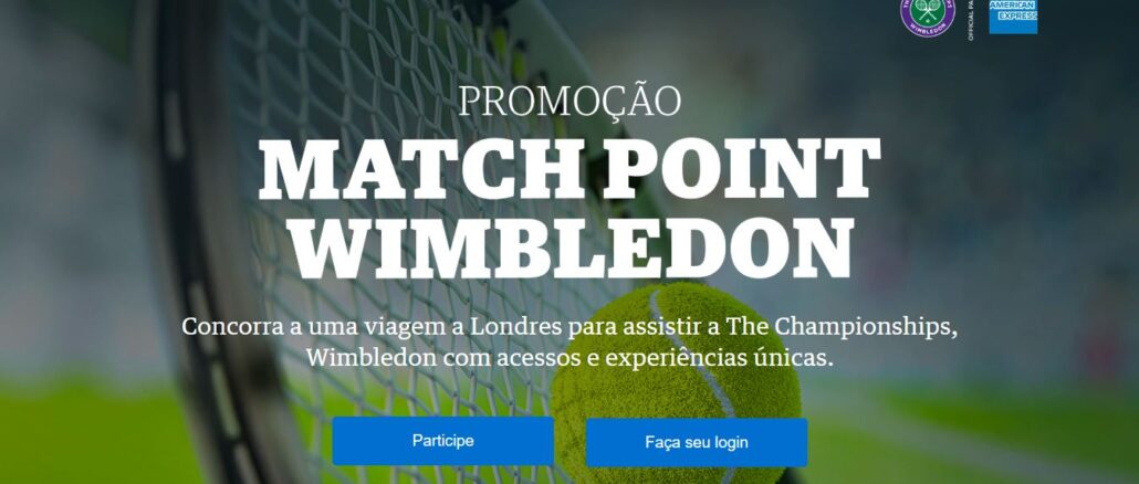 Promoção Amex Match Point Wimbledon: Concorra viagem a Londres na Inglaterra.