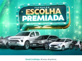 Promoção Escolha Premiada 40 anos 40 prêmios Sicoob Creditaipu: Concorra carros e motos.