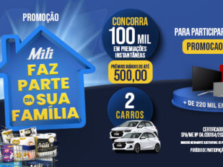 Promoção Mili faz parte da sua família: Compre produtos Mili, concorra prêmios na hora e nos sorteios.