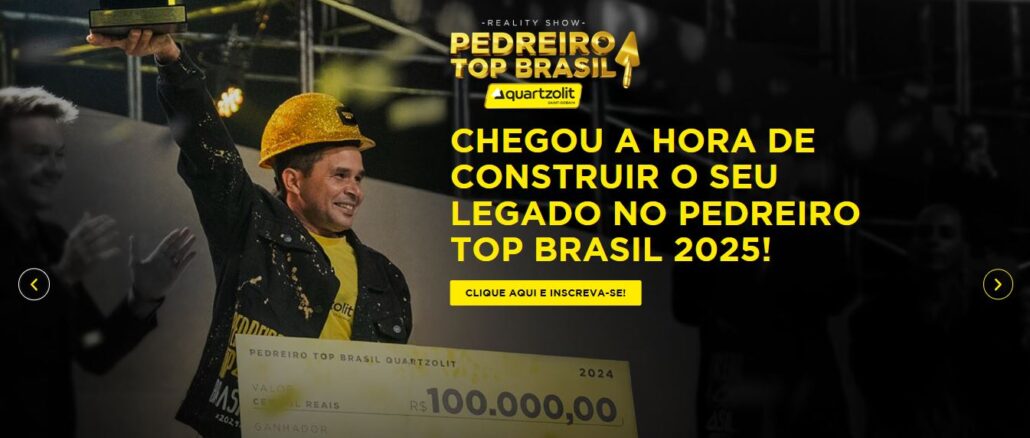 PRÊMIO PEDREIRO TOP BRASIL EDIÇÃO 2025 PRÊMIO PEDREIRO TOP BRASIL EDIÇÃO 2025: Entre na disputa e concorra