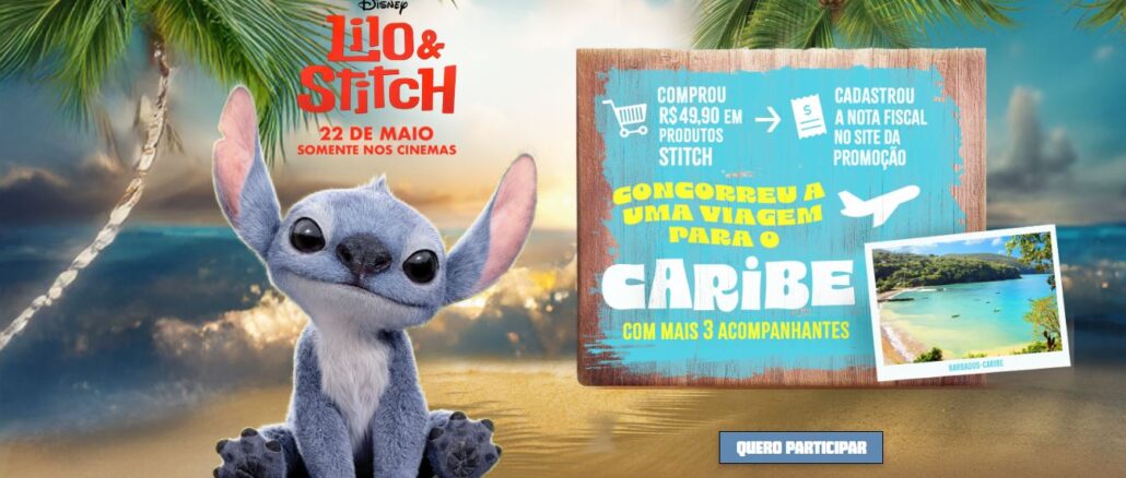 Promoção Lilo Stitch 2025 Promoção Lilo Stitch 2025: Concorra viagem pro Caribe
