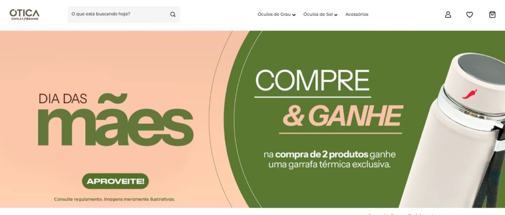 Promoção Ótica Chilli Beans - Compre e Ganhe Garrafa Térmica Promoção Ótica Chilli Beans - Compre Dois Produtos e Ganhe Garrafa Térmica