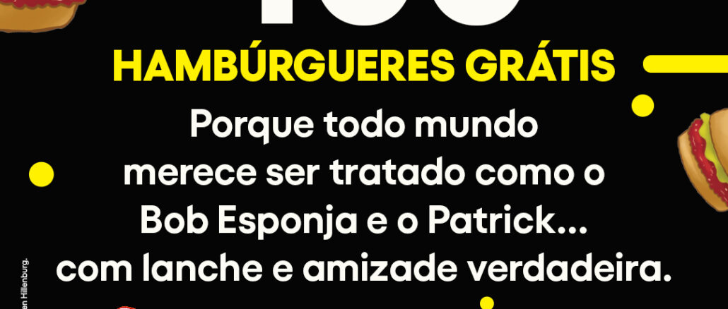 Dia do Hamburger Bob Esponja na PlutoTV: Concorra 400 hambúrgueres.