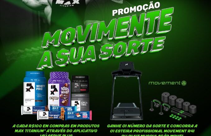 Promoção Jaú Serve Max Titanium - Movimente a sua Sorte: Concorra esteira profissional e kit musculação.